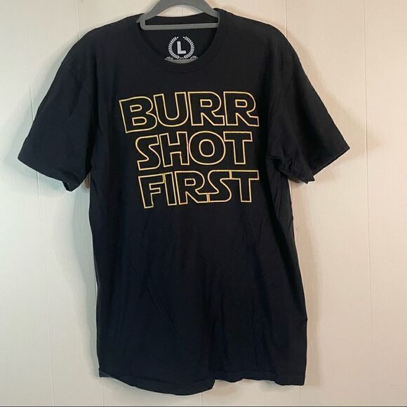 Teepublic Black Hamilton Star War Burr Shot First T-Shirt - Picture 1 of 3